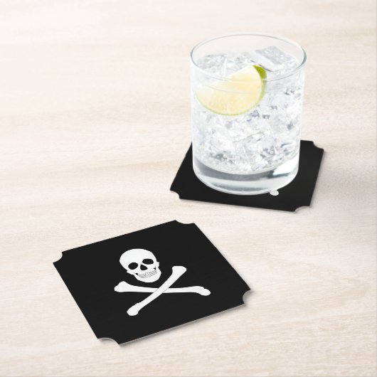 Pirate Party (Skull en Crossbones) (Jolly Roger) Kartonnen Onderzetters (Insitu)