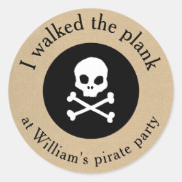 Pirate party wandelt de plank sticker