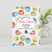 Pirate Pattern Baby shower Kaart (Staand voorkant)