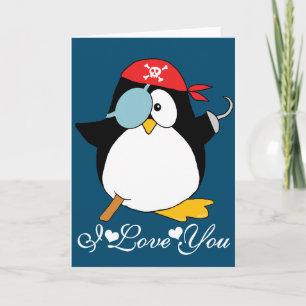 Pirate Penguin, ik hou van je Kaart
