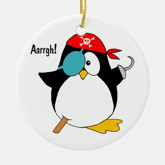 Pirate Penguin Keramisch Ornament (Voorkant)