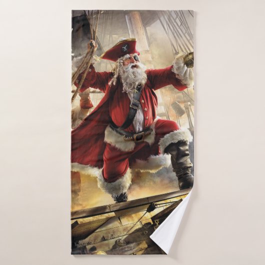 Pirate Père Noël (Serviette de bain)