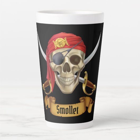 Pirate personaliseren latte mok (Voorkant)