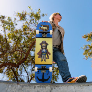 Pirate personnalisé Trésor & Ancre Skateboard
