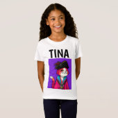 PIRATE PERSONNALISÉE CHAT ENFANTS FILLES T-SHIRTS  (Devant entier)
