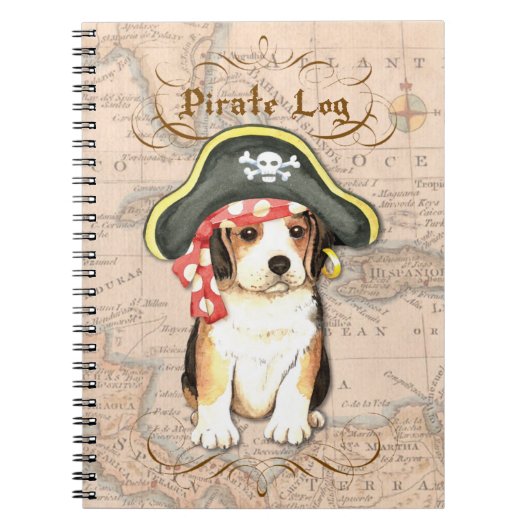 Pirate Pet Beagle Notitieboek (Voorkant)