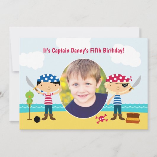 Pirate Photo Anniversaire Invitation (Devant)