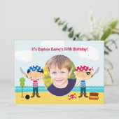 Pirate Photo Anniversaire Invitation (Debout devant)