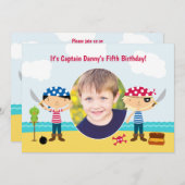 Pirate Photo Anniversaire Invitation (Devant / Derrière)