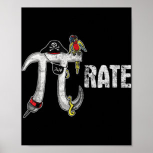 Pirate Pi Day Pirate Lover Fun Pi Day T-shirt Poster