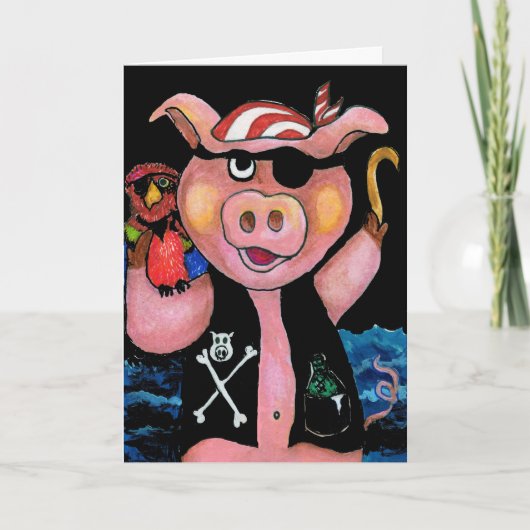 Pirate Pig Halloween Party Uitnodiging (Voorkant)