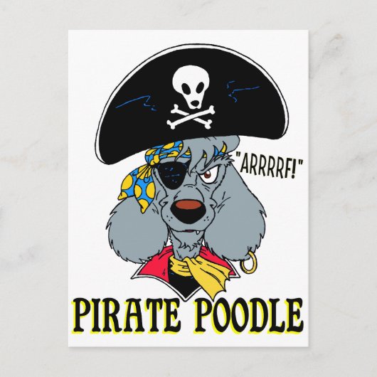 Pirate Poodle Briefkaart (Voorkant)