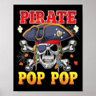 Pirate Pop-pop schedel Crossbones Halloween Kostuu Poster