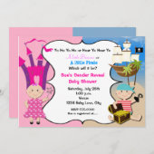 Pirate Princess Baby's Baby shower Uitnodiging (Voorkant / Achterkant)