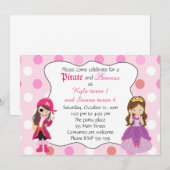 Pirate Princess Girl Birthday Party Invitation (Devant / Derrière)