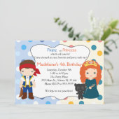 Pirate Princess Invitation Anniversaire de enfant (Debout devant)