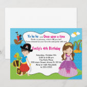 Pirate Princess Invitation Anniversaire de enfant (Devant / Derrière)