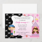 Pirate Princess Kids Birthday Party Kaart (Voorkant / Achterkant)