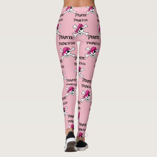 Pirate Princess met roze schedel Leggings (Achterkant)