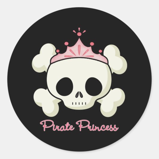 Pirate Princess Ronde Sticker (Voorkant)