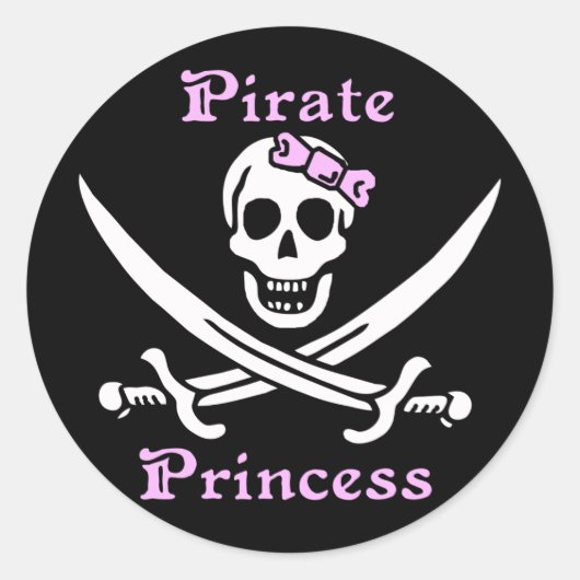 Pirate Princess sticker - vel van 20 (Voorkant)