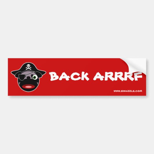 Pirate Pug Bumpersticker (Voorkant)