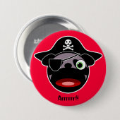 Pirate Pug Button (Voorkant /achterkant)