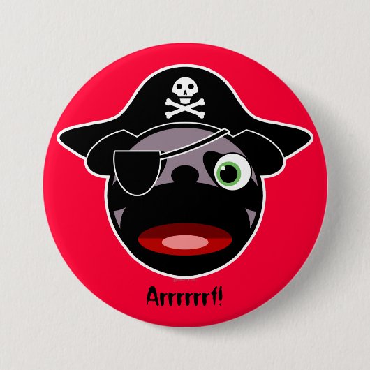 Pirate Pug Button (Voorkant)