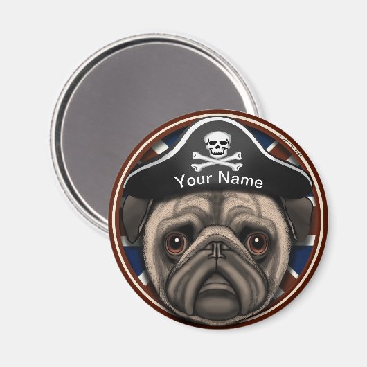 Pirate Pug Magneet (Voorkant / Achterkant)