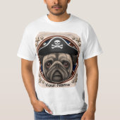 Pirate Pug-shirt T-shirt (Voorkant)