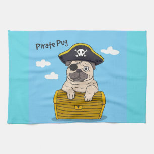 Pirate Pug Theedoek