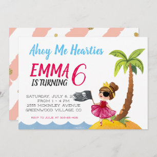 Pirate Queen Party Invitation Kaart