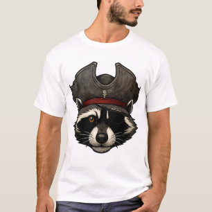Pirate Raccoon Gezicht met Eyepatch T-shirt