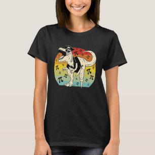 Pirate Rex Dinosaur retro zonsondergang Taart wisk T-shirt