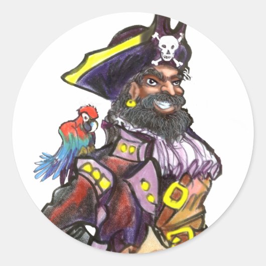 Pirate Ronde Sticker (Voorkant)