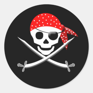 PIRATE ROUND STICKERS - PARTIJ