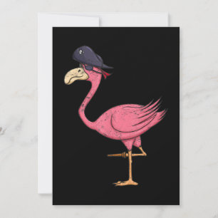 Pirate roze flamingo met epatch halloween bedankkaart