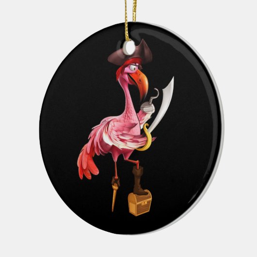 Pirate Roze Flamingo Party Meisjes Ooglapje Hallow Keramisch Ornament (Links)
