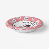 Pirate roze meisje schedels papieren kommen (Gebogen)