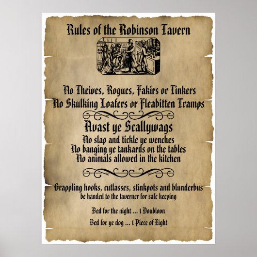 Pirate Rules of the Tavern Poster (Voorkant)