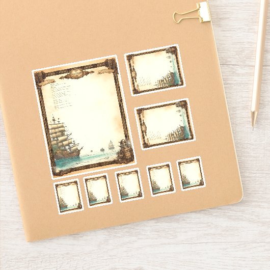 Pirate Sail Ships Menu kit Sticker (Notitieboek)