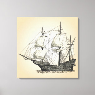Pirate Sailing Ship Canvas Afdruk