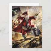 Pirate Santa Feestdagenkaart (Voorkant / Achterkant)