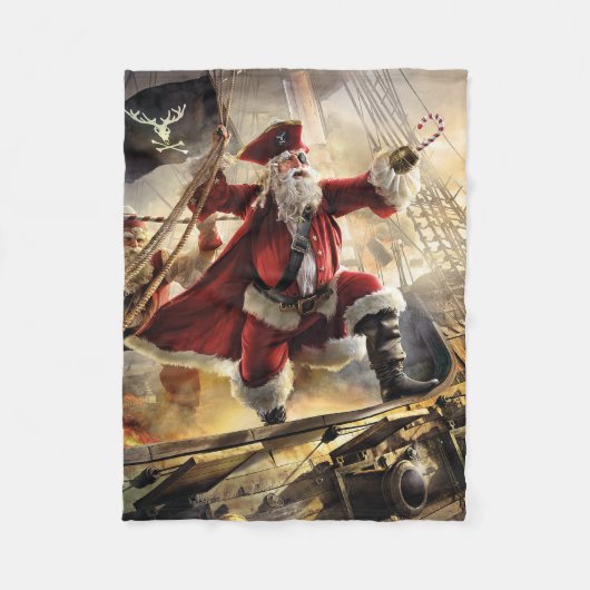 Pirate Santa Fleece Deken (Voorkant)