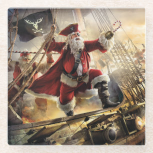 Pirate Santa Glazen Onderzetter