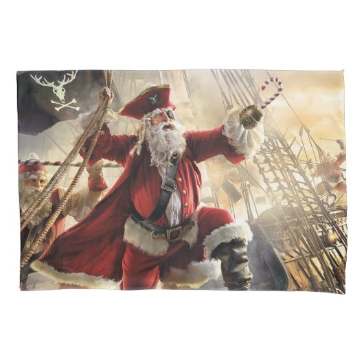 Pirate Santa Kussensloop (Voorkant-Links)