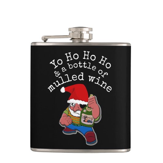 Pirate Santa Mulled Wine kerst Heupfles (Voorkant)