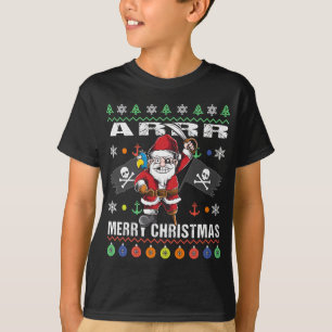 Pirate Santa Tacky Xmas Sweater Ar Merry Kerstmis T-shirt