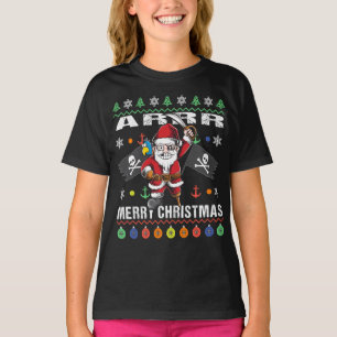 Pirate Santa Tacky Xmas Sweater Ar Merry Kerstmis T-shirt