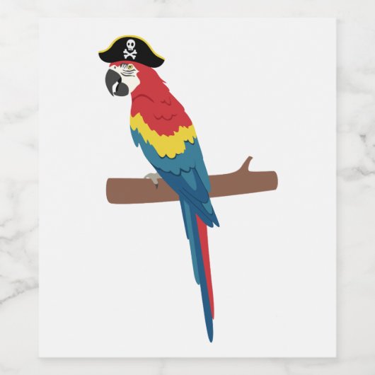 Pirate Scarlet Macaw Wijn Etiket (Enkel label)